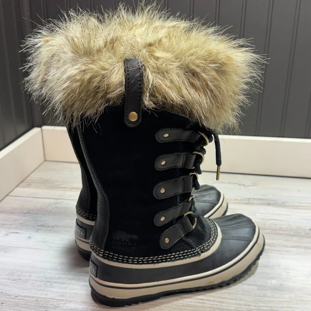SOREL Joan of Arctic NL2429-010 Black Tall Waterproof Snow Boots Women's Sz 6.5